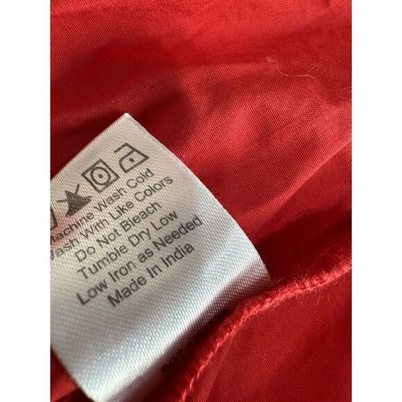 CAROLINE CONSTAS New York Solid Bright Red Shirred Dress Size Medium - Picture 6 of 9